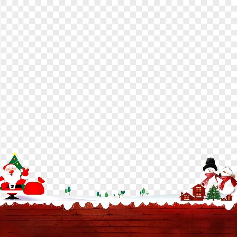 Illustration Christmas Snowy Scene Border