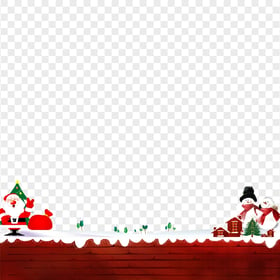 Illustration Christmas Snowy Scene Border