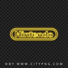 Nintendo Yellow Neon Logo Image PNG