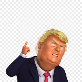 Donald Trump Wear Suit Angry Face Cartoon Illustration