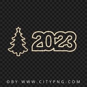 2023 And Christmas Tree Sparkling Fireworks HD PNG