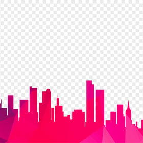 Building City Pink Silhouette PNG Image