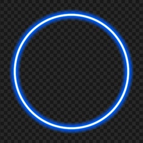 HD Blue Circle Glowing Neon Frame Border PNG