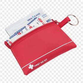 Red Small First Aid Kit With Medicine Supplies