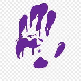 HD Dark Purple Hand Print Silhouette Clipart PNG