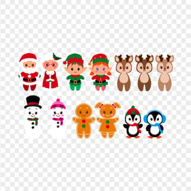 Cartoon Clipart Christmas Characters Santa Gingerbread