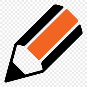 HD Orange and Black Haft Pencil Outline PNG