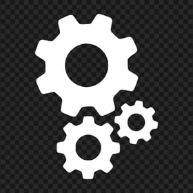 HD Gears Settings White Icon Transparent PNG