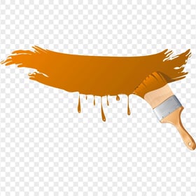 Orange Paint Brush Illustration Cartoon PNG