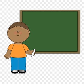Clipart Child With Blackboard Chalkboard PNG