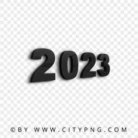 Black 2023 3D Text Lettering Side View HD PNG