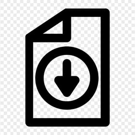 HD Download File Document Black Outline Icon PNG