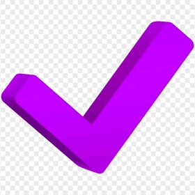 HD 3D Purple Check Tick Mark Icon Symbol PNG