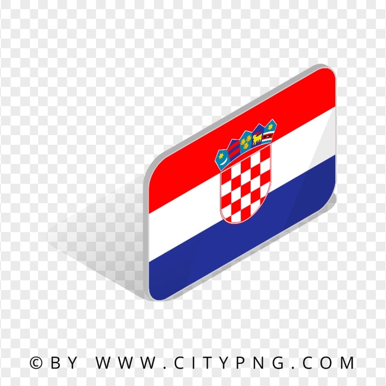 Croatia Isometric 3D Flag Icon PNG Image