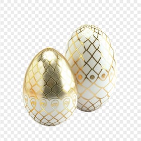 HD Pair Of Gold Luxury Easter Eggs Transparent PNG