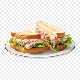 HD PNG Classic Tuna Toasted Sandwich Cut in Half on a Dish