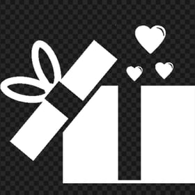 White Love Gift Box Icon PNG IMG