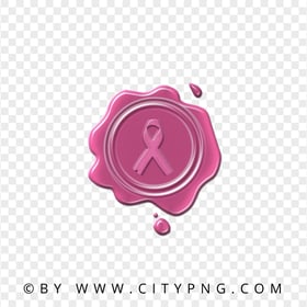 Pink Breast Cancer Logo Wax Stamp Sign PNG