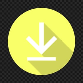 Flat Circle Round Yellow Download Button Icon PNG