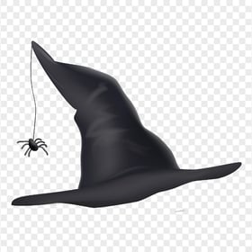 HD Black Halloween Witch Hat With Spider Clipart Illustration PNG