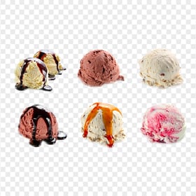 HD Ice Cream Scoops Flavors Transparent Background