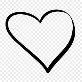 HD Black Outline Heart Hand Drawn PNG