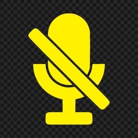 Voice OFF No Microphone Yellow Icon HD PNG