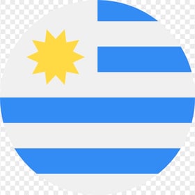 Round Flat Uruguay Flag Icon PNG