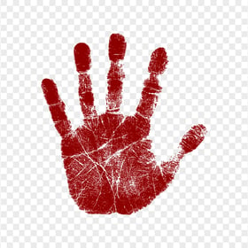 HD Dark Red Real Hand Print PNG