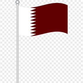 Qatar Flag On Pole Illustration PNG