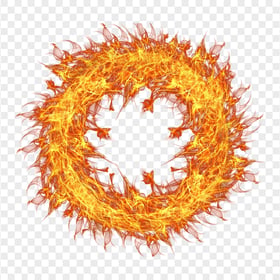 Sun Gold Circle Outline Fire Flame Effect