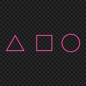 HD Square Triangle Circle Pink Glowing Neon PNG