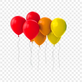 Party Birthday Float Red & Yellow Balloons PNG