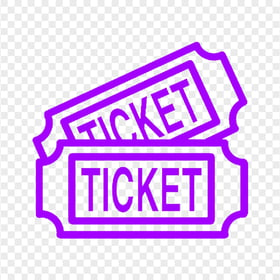 FREE Purple Outline Ticket Pass Icon PNG