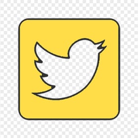 Aesthetic Yellow Square Twitter Icon PNG