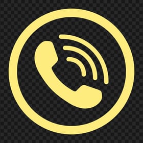 HD Light Yellow Round Circle Phone Icon PNG