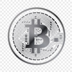 HD Silver Gray Bitcoin Crypto Blockchain Coin Icon PNG