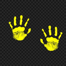 HD Yellow Two Realistic Hand Print PNG