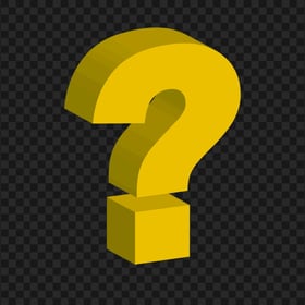FREE Question Mark 3D Yellow Icon PNG