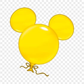 Yellow Balloon Mickey Mouse Head Shape PNG