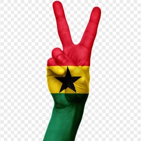 Ghana Flag Painted On Hand Image PNG