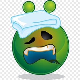Tired Sick Fever Headache Green Emoji Face