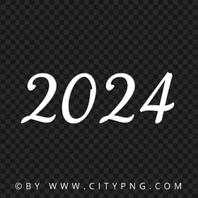 2024 White Lettering Text Date HD PNG