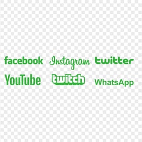 HD Social Media Green Logos PNG