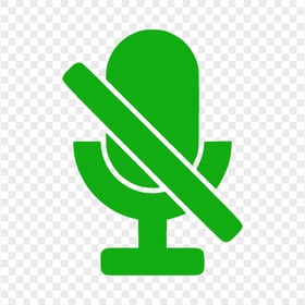 Transparent Voice OFF No Microphone Green Icon