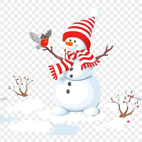 Snowman Xmas Christmas Character Cartoon Illustration