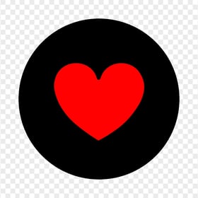 HD Black Round Circle Contains Red Heart Icon PNG