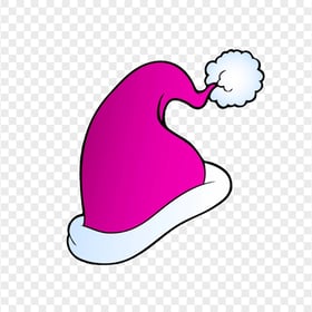 HD Cute Pink Christmas Santa Hat Cartoon Clipart PNG