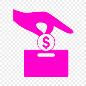 Pink Cost Effective Saving Icon PNG