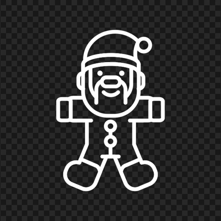 PNG Elf Santa Claus Outline White Icon